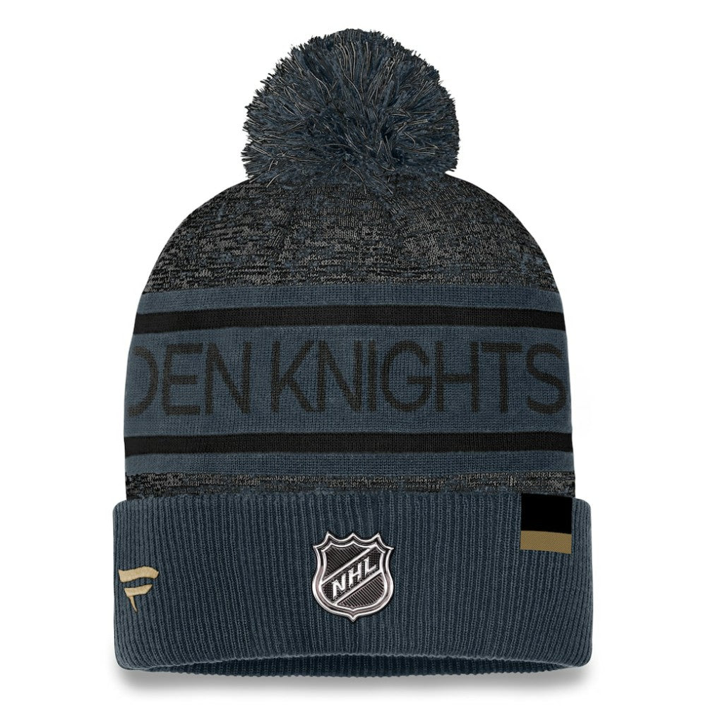 Vegas Golden Knights Fanatics Authentic Pro Cuffed Knit Hat with Pom Gray