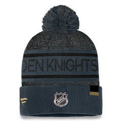 Vegas Golden Knights Fanatics Authentic Pro Cuffed Knit Hat with Pom Gray