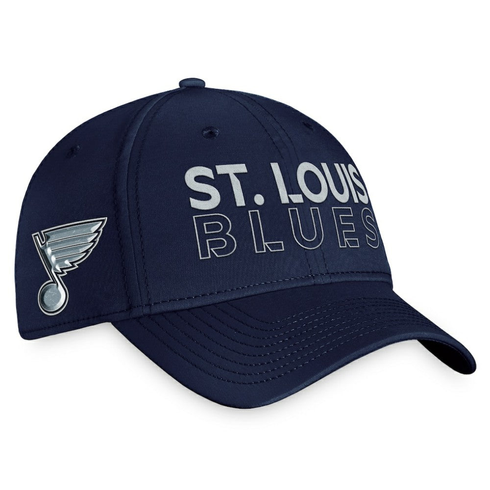 St. Louis Blues Fanatics Authentic Pro Road Flex Hat – Navy