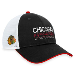 Chicago Blackhawks Fanatics Authentic Pro Rink Trucker Adjustable Hat Black