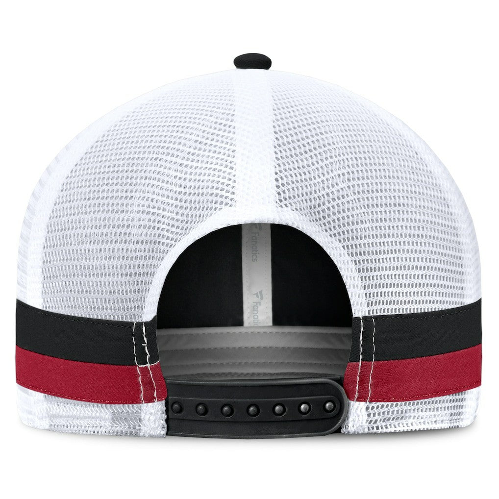 Atlanta Falcons Fundamentals Side Stripe Trucker Adjustable Hat - Black/White sale