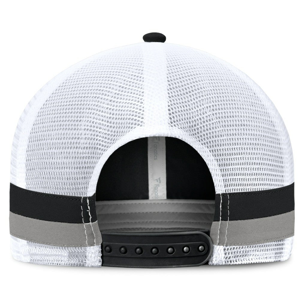Las Vegas Raiders Fundamentals Side Stripe Trucker Adjustable Hat - Black/White for sale