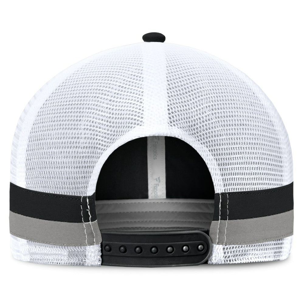 Las Vegas Raiders Fundamentals Side Stripe Trucker Adjustable Hat - Black/White for sale
