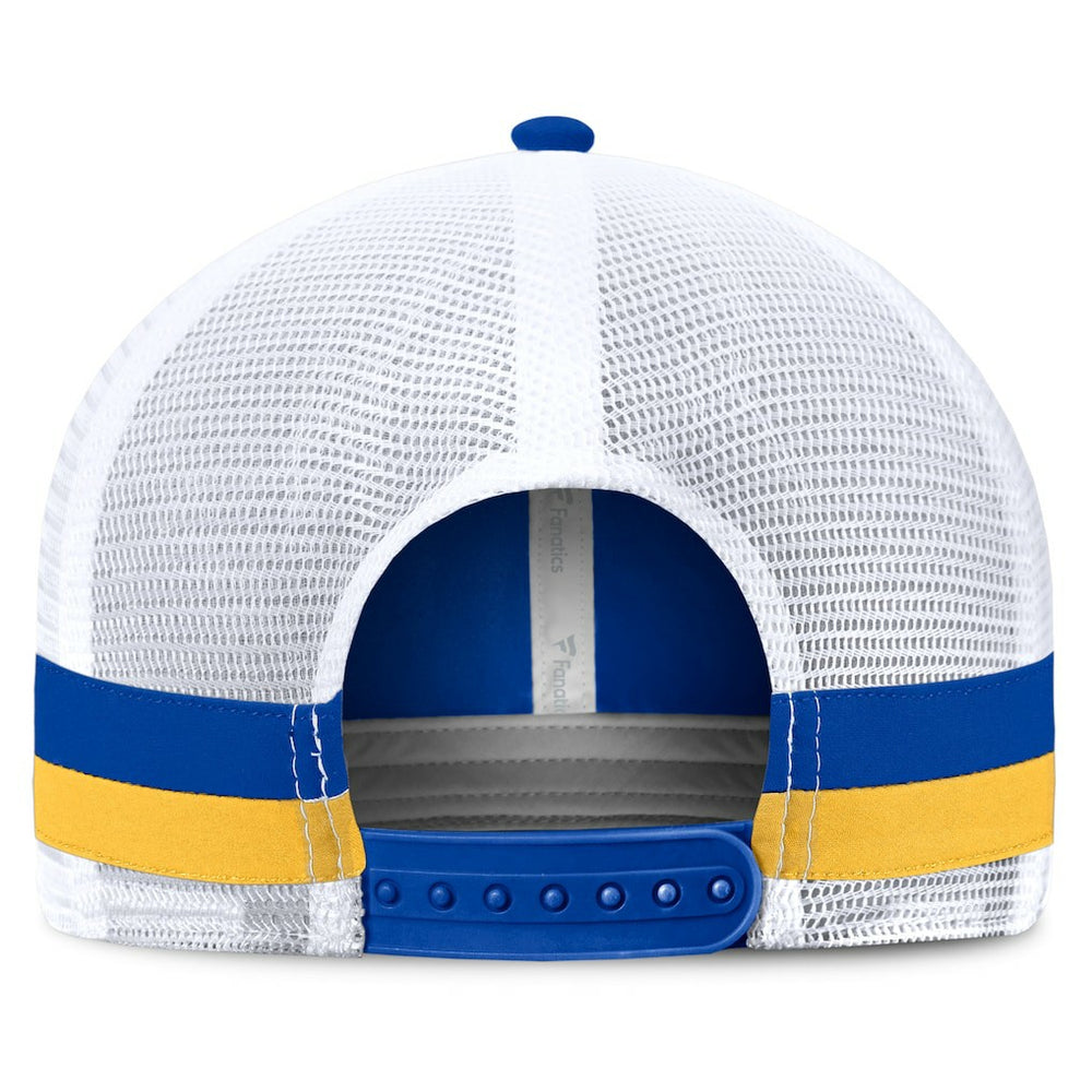Los Angeles Rams Fundamentals Side Stripe Trucker Adjustable Hat - Royal/White sale