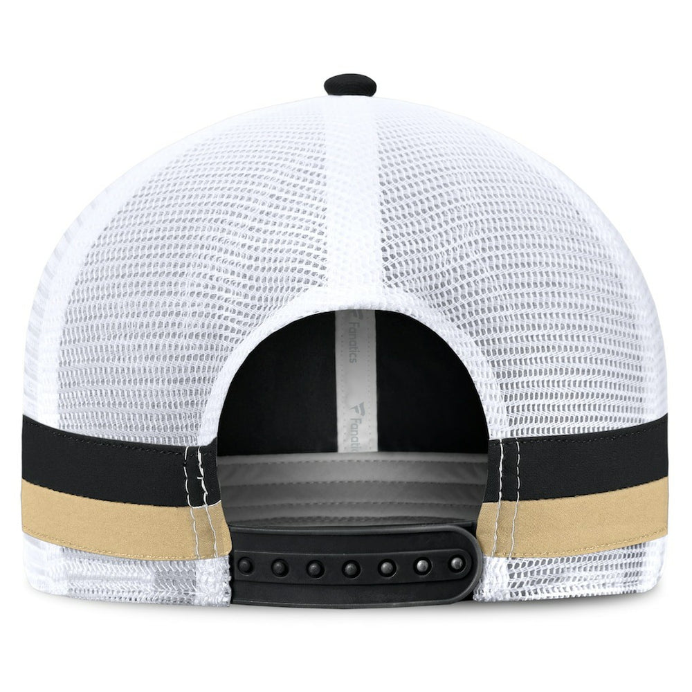 New Orleans Saints Fundamentals Side Stripe Trucker Adjustable Hat - Black/White cheap