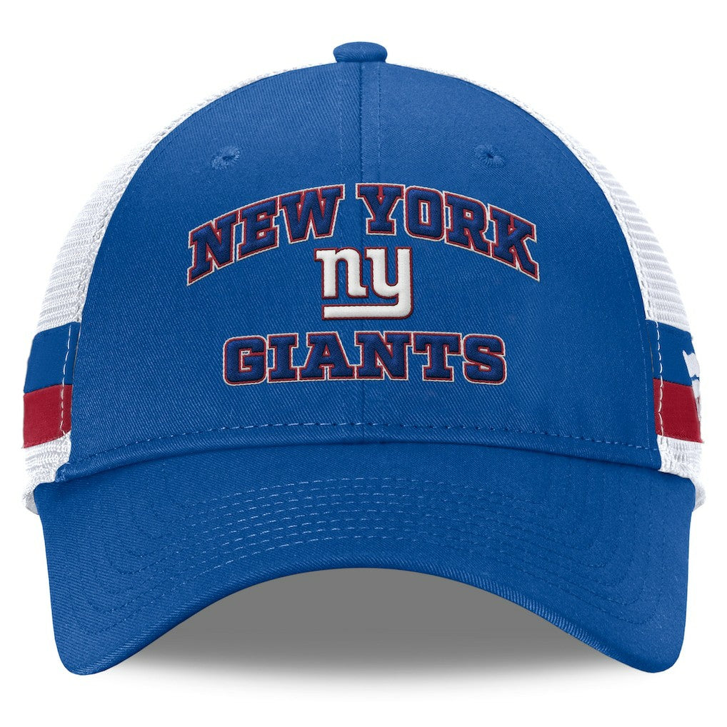 New York Giants Fundamentals Side Stripe Trucker Adjustable Hat - Royal/White discount