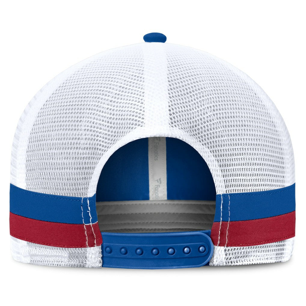 New York Giants Fundamentals Side Stripe Trucker Adjustable Hat - Royal/White discount