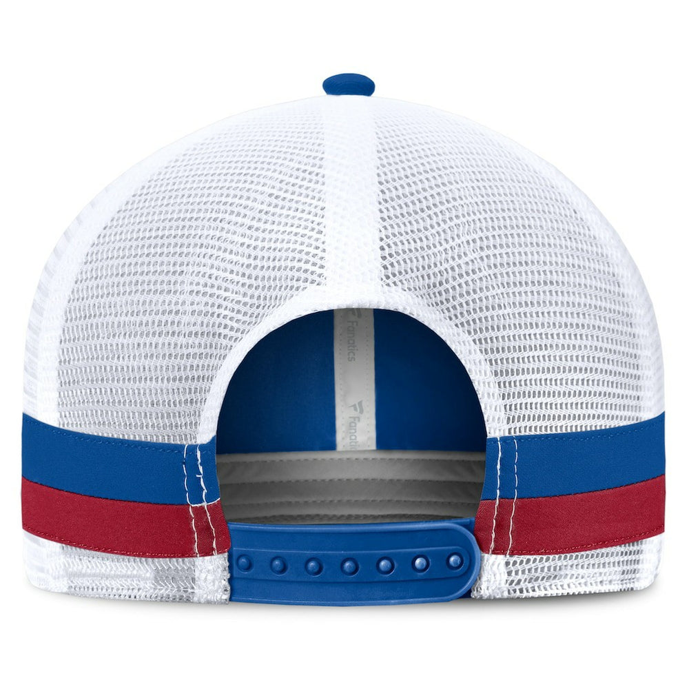 New York Giants Fundamentals Side Stripe Trucker Adjustable Hat - Royal/White discount