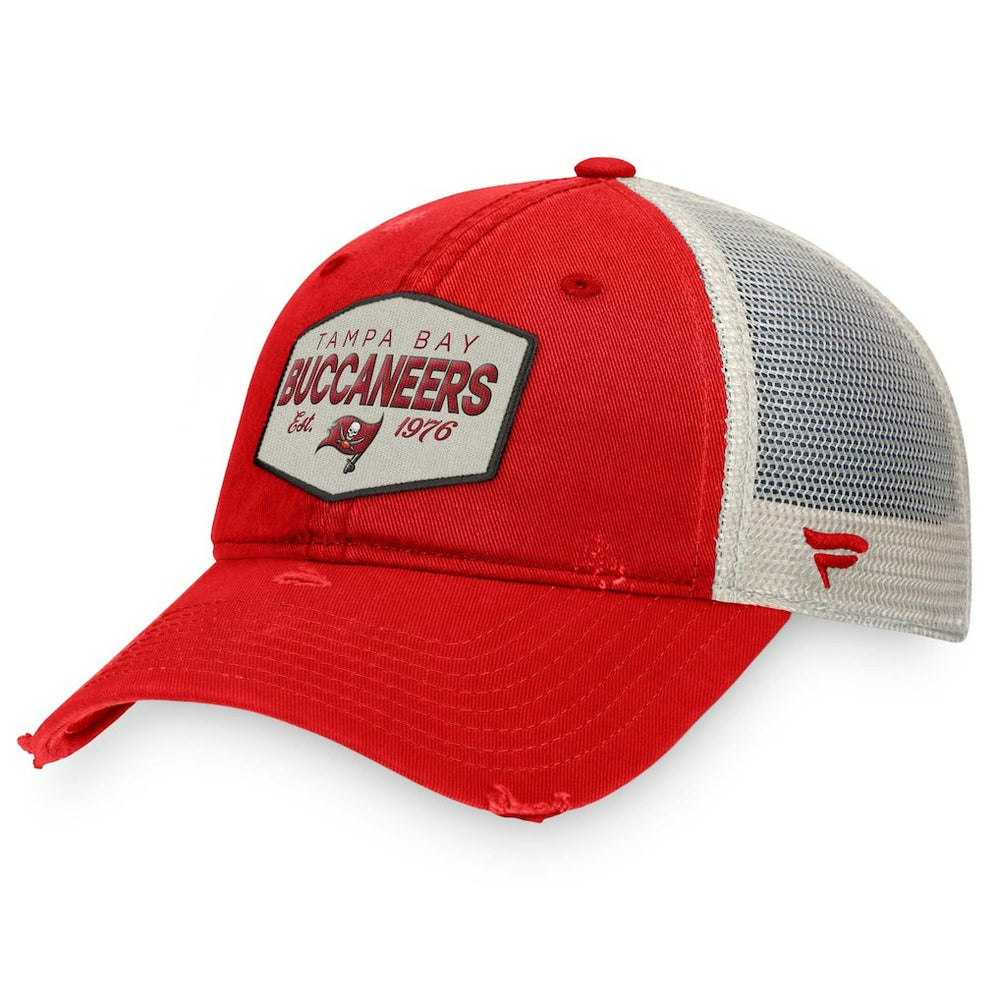 Tampa Bay Buccaneers Heritage Patch Trucker Adjustable Hat - Red/Natural sale