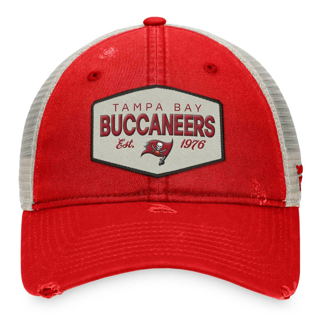 Tampa Bay Buccaneers Heritage Patch Trucker Adjustable Hat - Red/Natural sale