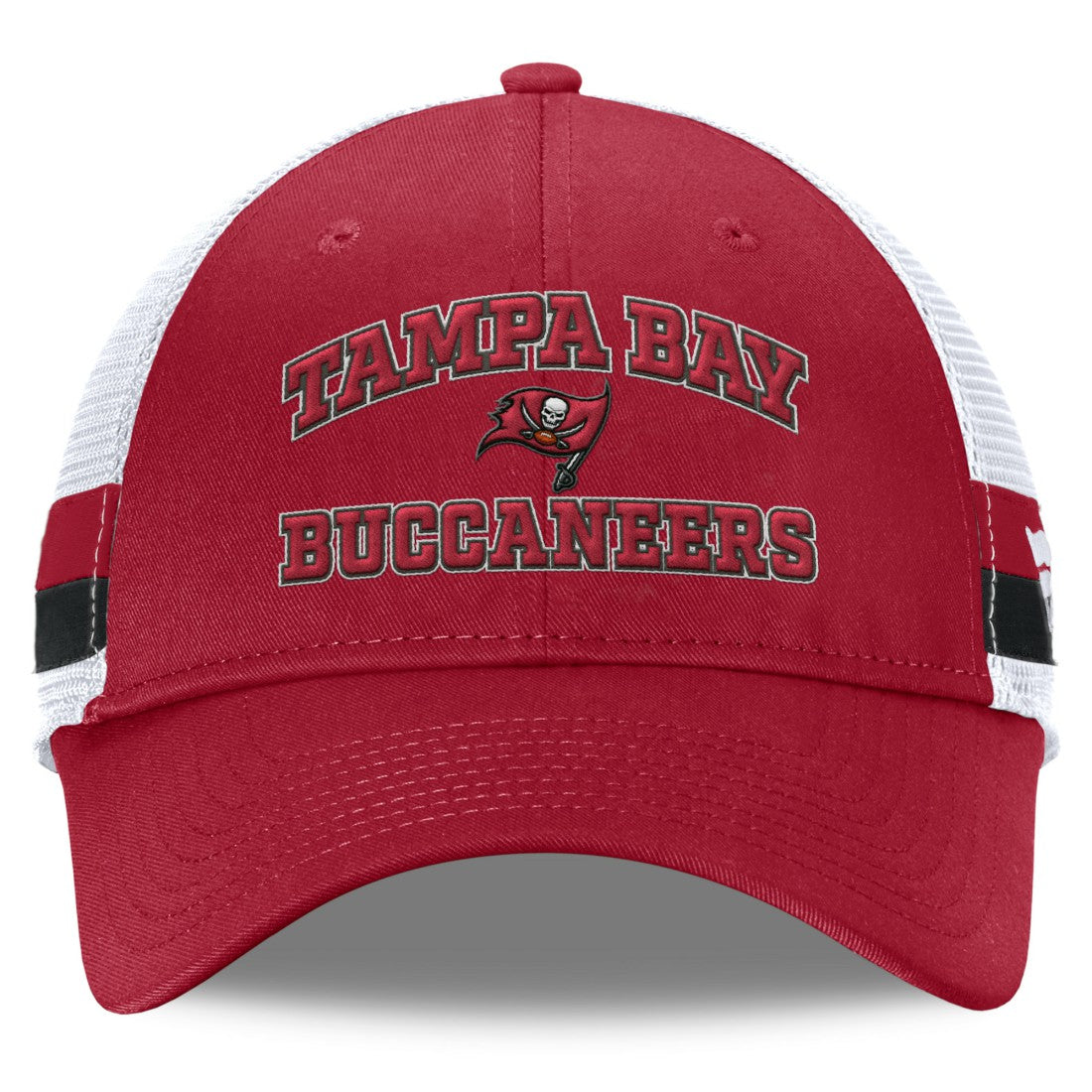 Tampa Bay Buccaneers Fundamentals Side Stripe Trucker Adjustable Hat - Red/White discount