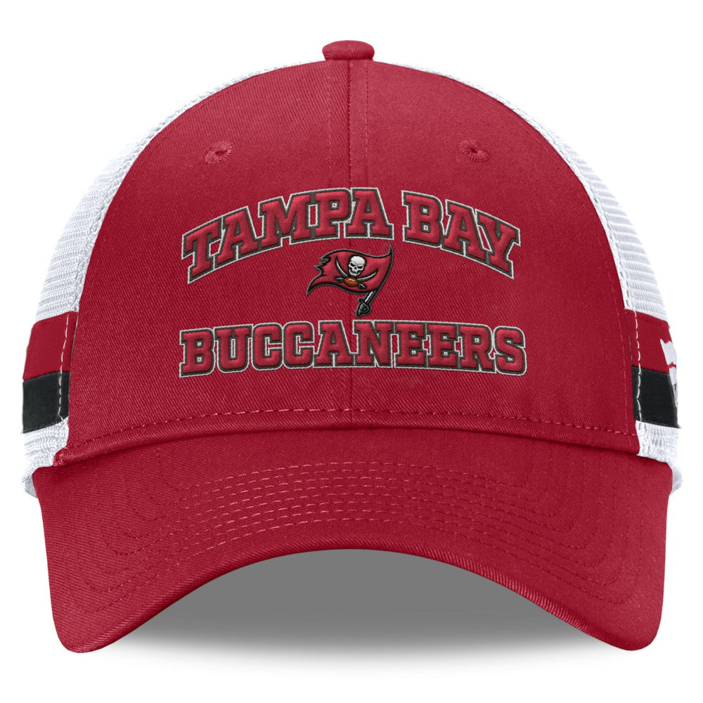 Tampa Bay Buccaneers Fundamentals Side Stripe Trucker Adjustable Hat - Red/White discount