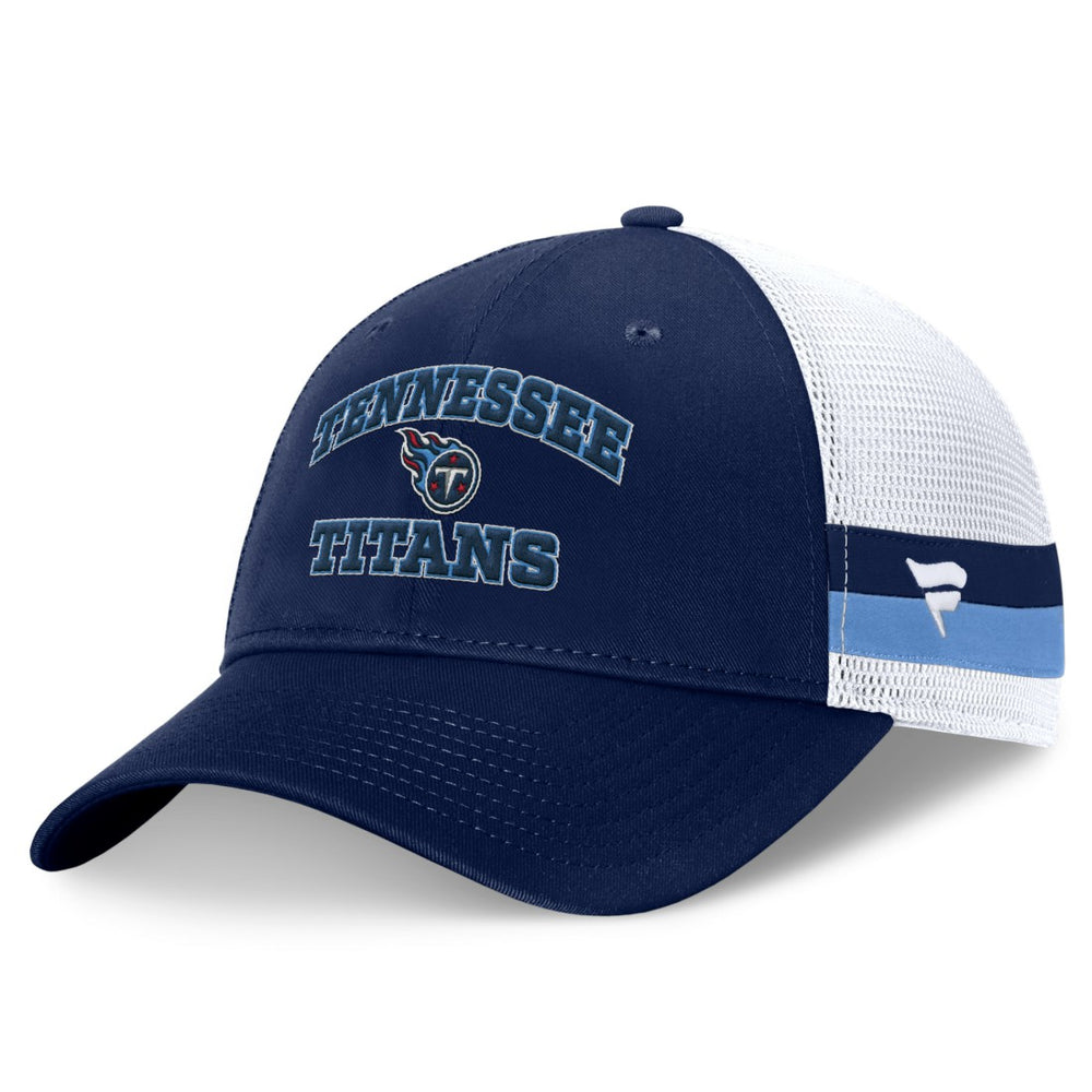 Tennessee Titans Fundamentals Side Stripe Trucker Adjustable Hat - Navy/White online