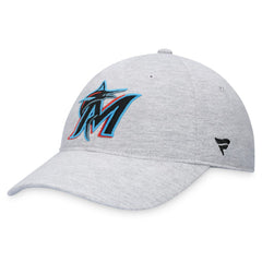 Miami Marlins Logo Adjustable Hat - Heather Gray