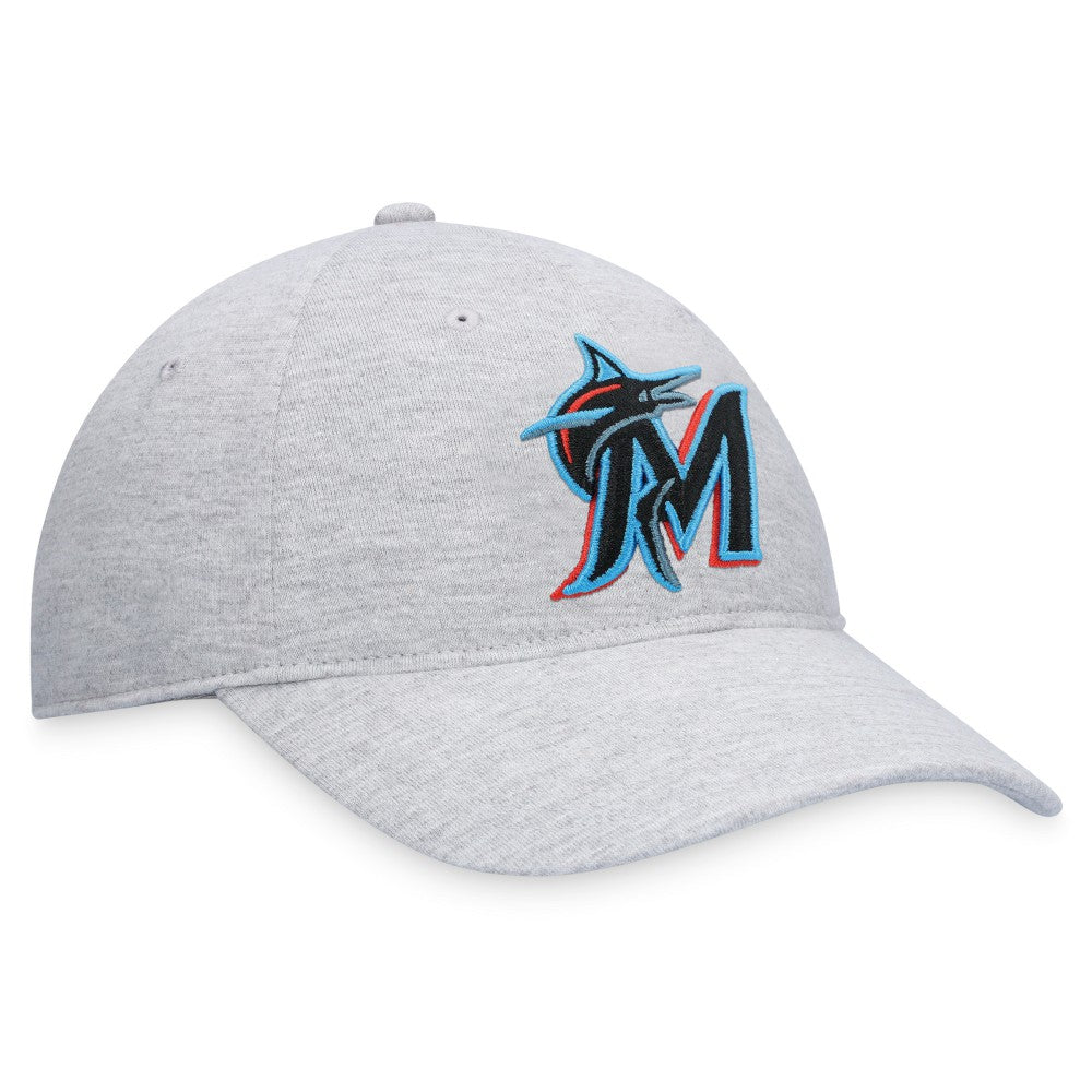 Miami Marlins Logo Adjustable Hat - Heather Gray