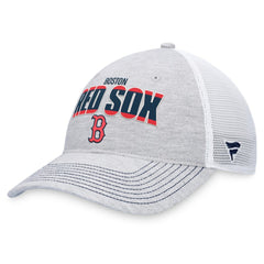 Boston Red Sox Logo Trucker Adjustable Hat - Heather Gray/White