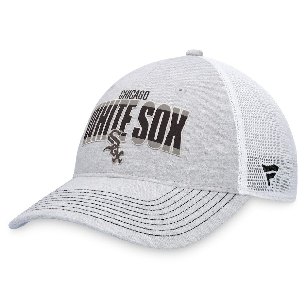 Chicago White Sox Logo Trucker Adjustable Hat - Heather Gray/White