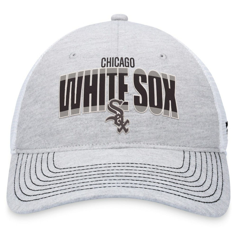 Chicago White Sox Logo Trucker Adjustable Hat - Heather Gray/White