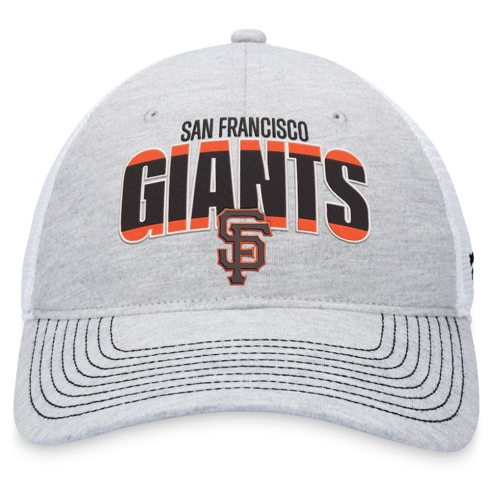 San Francisco Giants Logo Trucker Adjustable Hat - Heather Gray/White