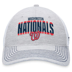Washington Nationals Logo Trucker Adjustable Hat - Heather Gray/White