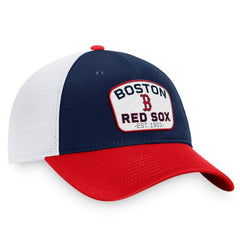 Boston Red Sox Two-Tone Patch Trucker Adjustable Hat - Navy/Red