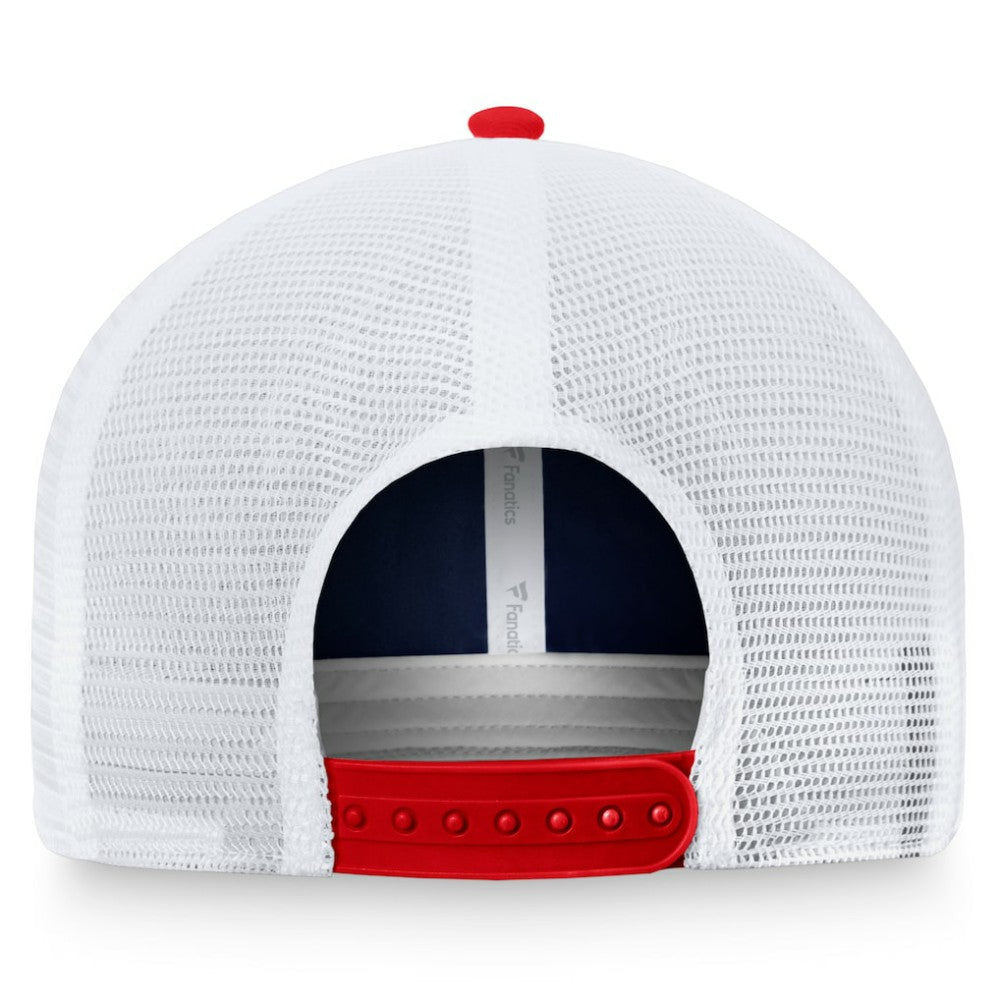 Boston Red Sox Two-Tone Patch Trucker Adjustable Hat - Navy/Red