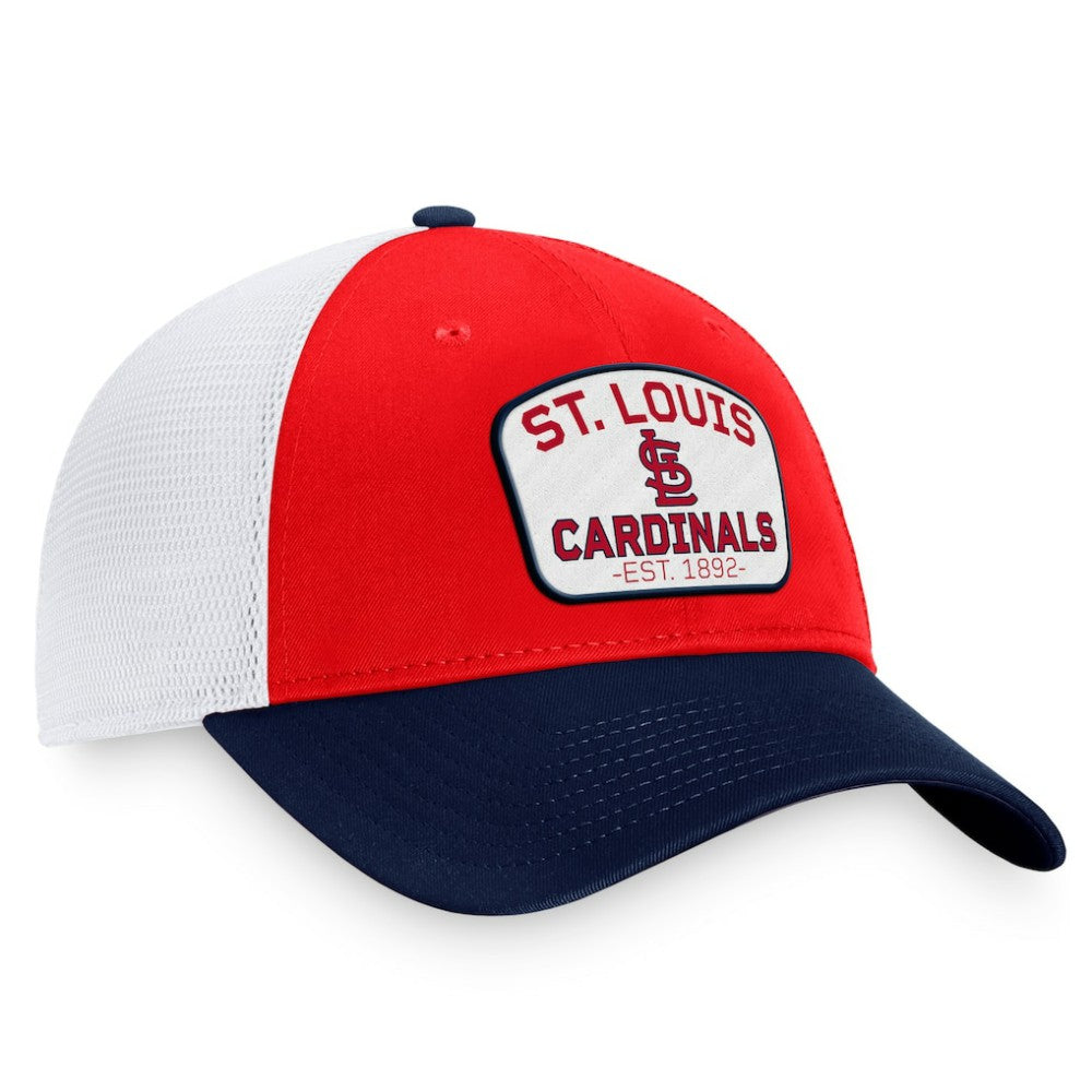 St. Louis Cardinals Two-Tone Patch Trucker Adjustable Hat - Red/Navy