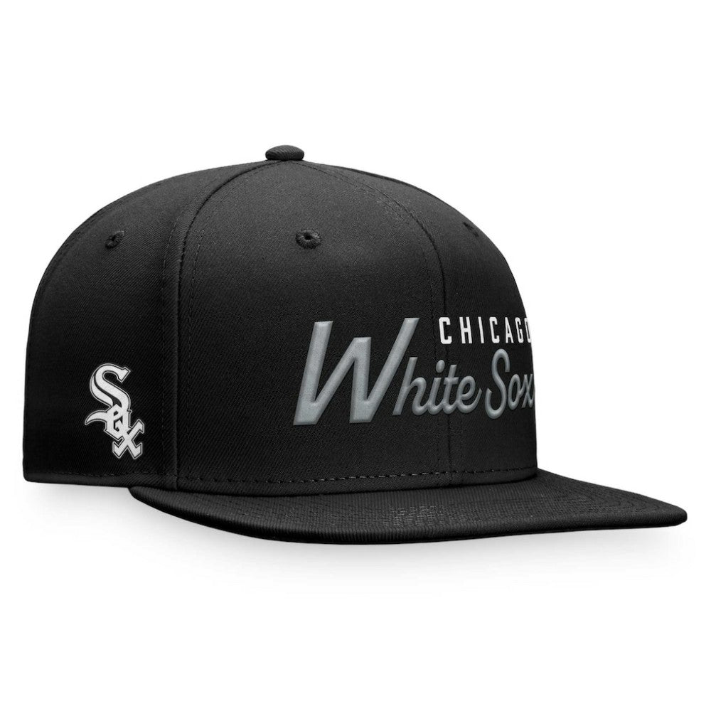 Chicago White Sox Script Snapback Hat - Black