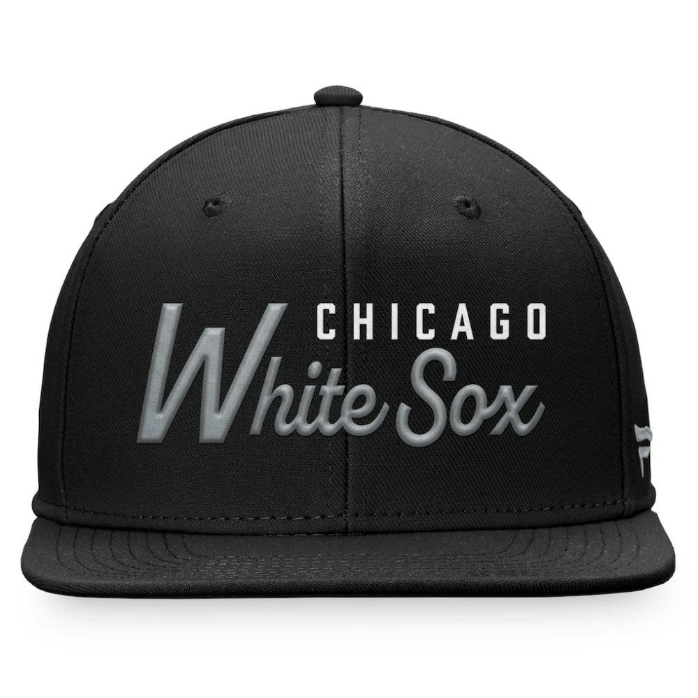 Chicago White Sox Script Snapback Hat - Black