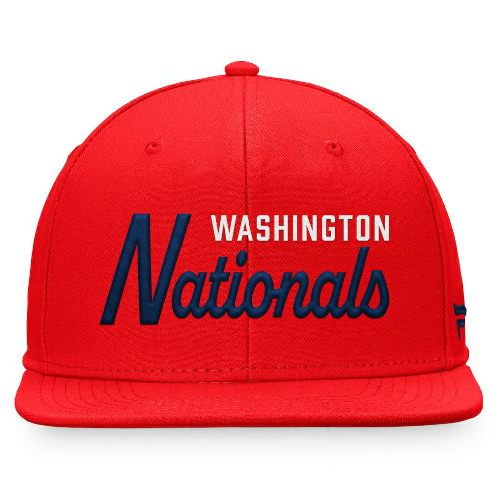 Washington Nationals Script Snapback Hat - Red