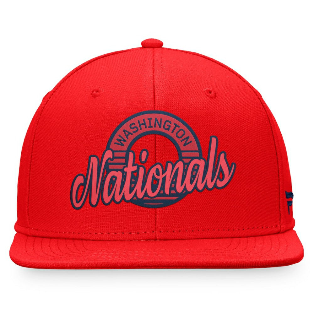 Washington Nationals Circle Script Snapback Hat - Red