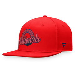 Washington Nationals Circle Script Snapback Hat - Red