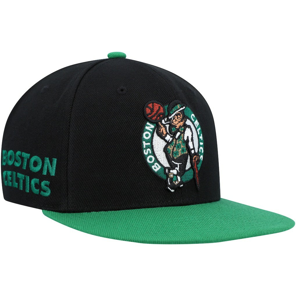 Boston Celtics Side Core 2.0 Snapback Hat - Black/Green | Mitchell & Ness shop