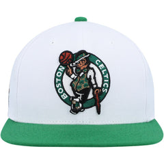 Boston Celtics Side Core 2.0 Snapback Hat - White/Green | Mitchell & Ness on sale