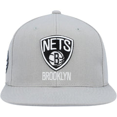 Brooklyn Nets Side Core 2.0 Snapback Hat - Gray | Mitchell & Ness cheap