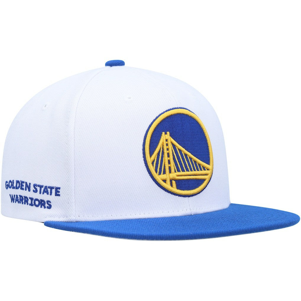 Golden State Warriors Side Core 2.0 Snapback Hat sale - White/Royal | Mitchell & Ness cheap