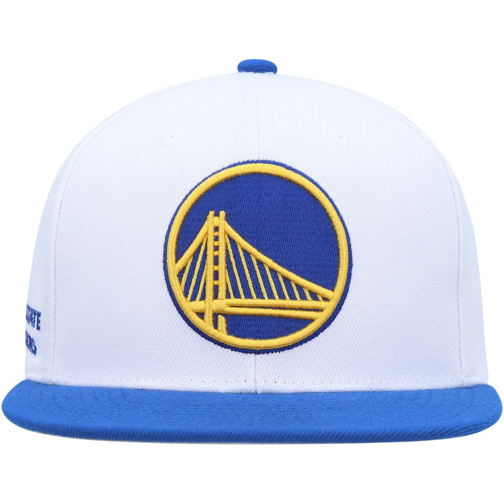 Golden State Warriors Side Core 2.0 Snapback Hat sale - White/Royal | Mitchell & Ness cheap
