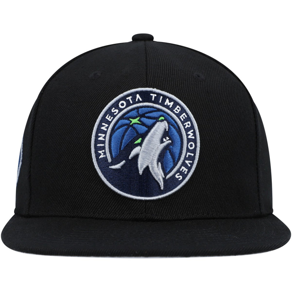 Minnesota Timberwolves Side Core 2.0 Snapback Hat - Black | Mitchell & Ness cheap