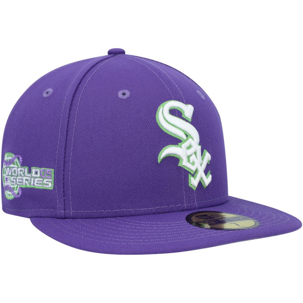 Chicago White Sox Lime Side Patch 59FIFTY Fitted Hat - Purple | New Era