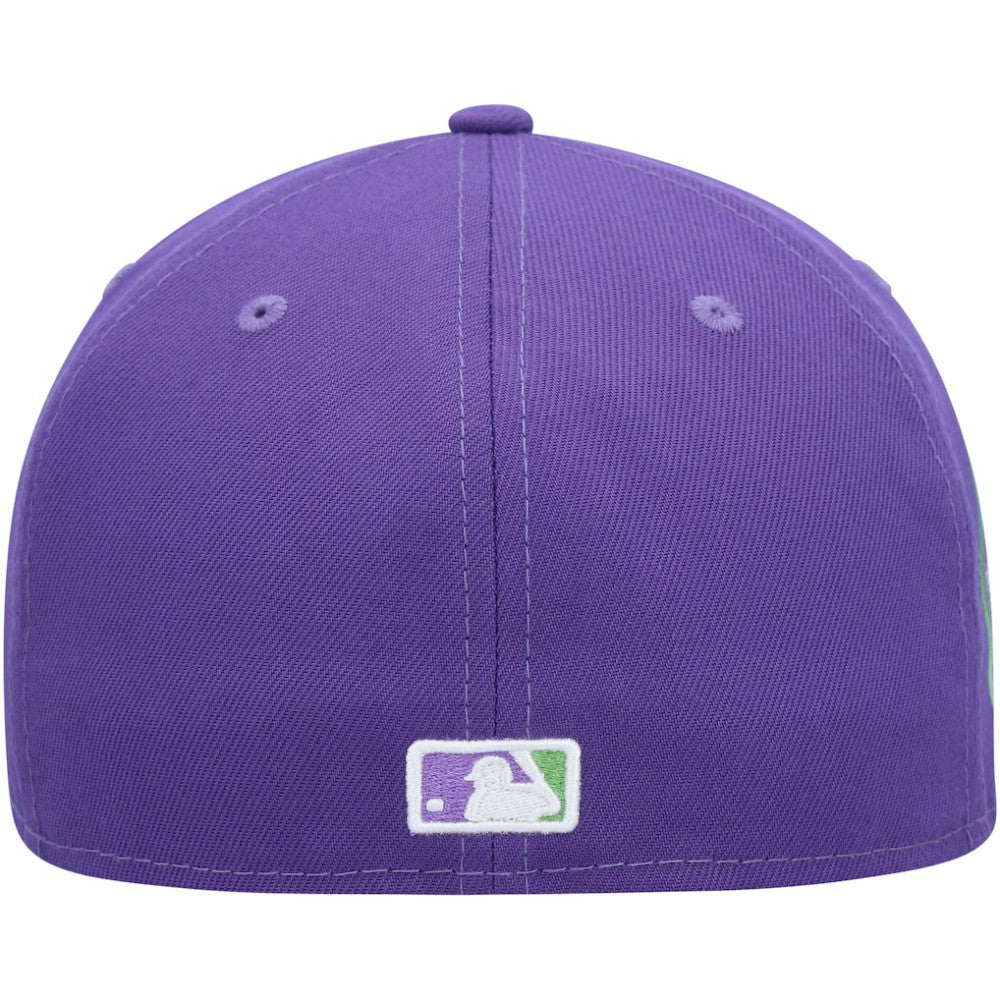 Athletics Lime Side Patch 59FIFTY Fitted Hat - Purple | New Era