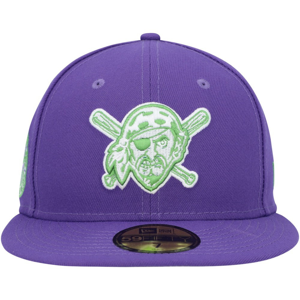 Pittsburgh Pirates Lime Side Patch 59FIFTY Fitted Hat - Purple | New Era