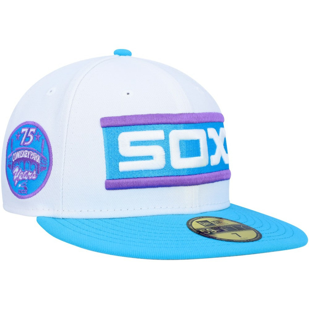 Chicago White Sox Comiskey Park 75th Anniversary Vice 59FIFTY Fitted Hat - White | New Era