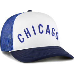Chicago Cubs Foam Front Script Trucker Snapback Hat - White | 47 brand