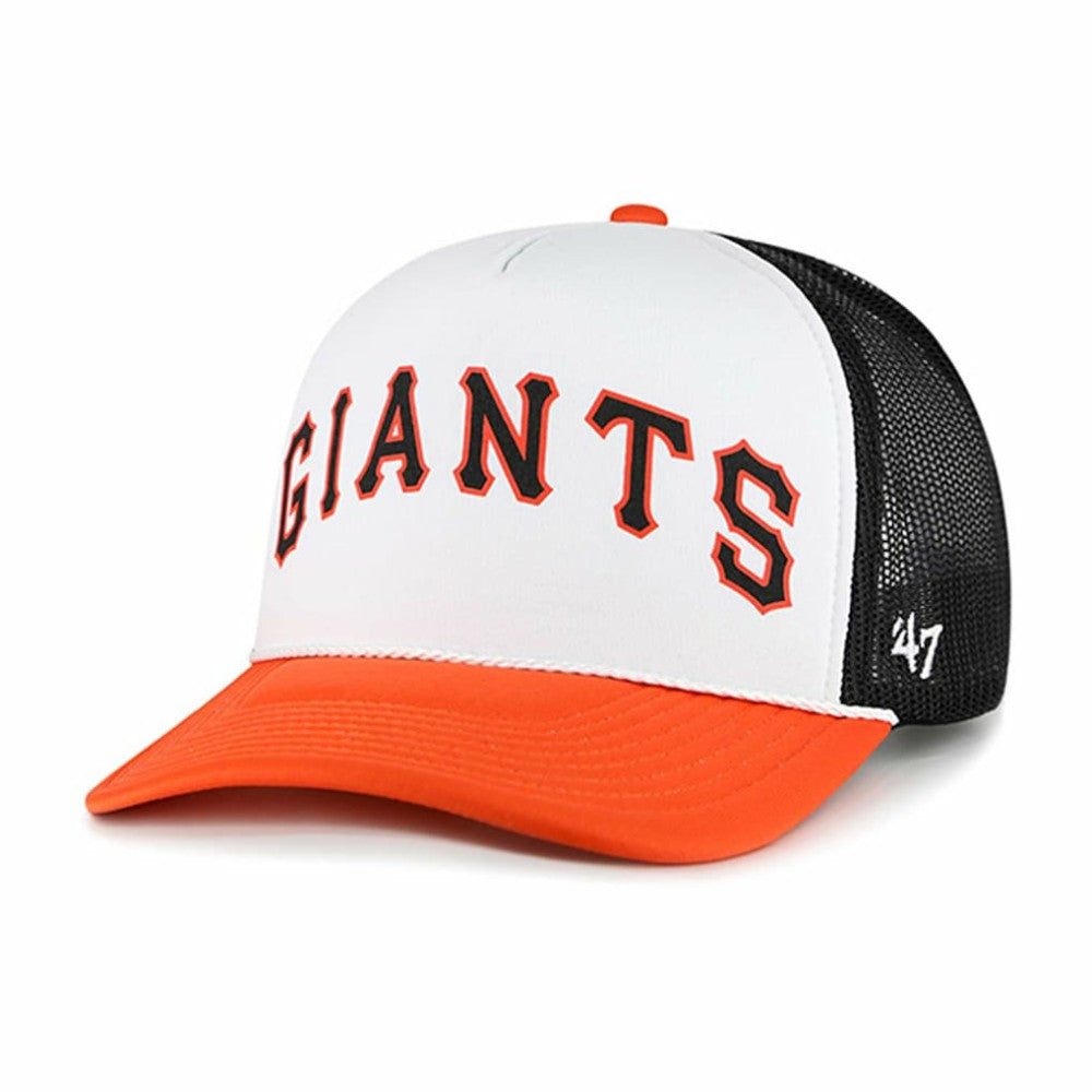 San Francisco Giants Foam Front Script Trucker Snapback Hat - White | 47 brand