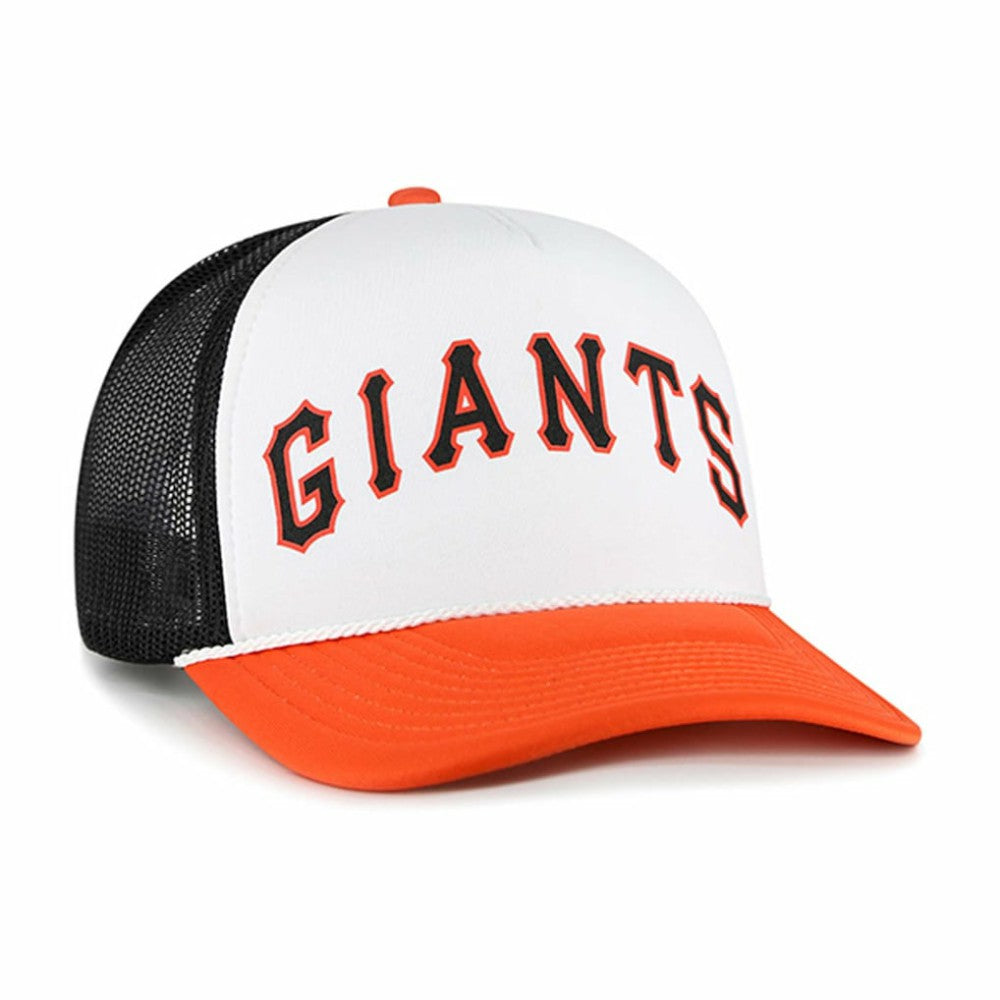 San Francisco Giants Foam Front Script Trucker Snapback Hat - White | 47 brand