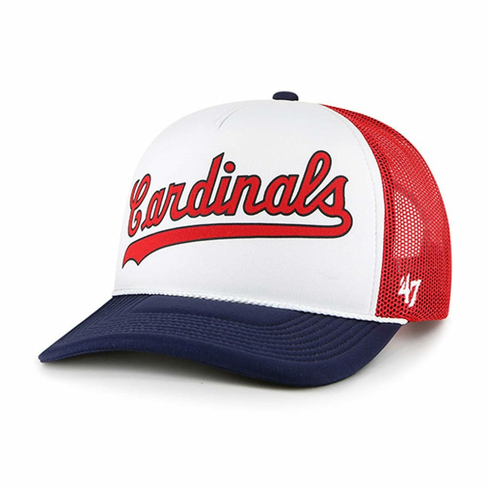 St. Louis Cardinals Foam Front Script Trucker Snapback Hat - White | 47 brand