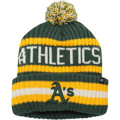 Athletics Bering Cuffed Knit Hat with Pom - Green | 47 brand