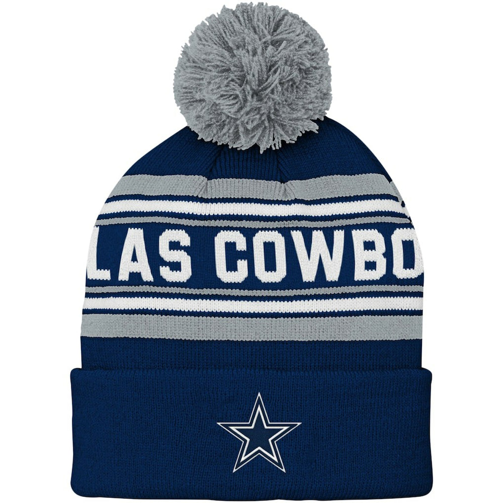 Dallas Cowboys Preschool Jacquard Cuffed Knit Hat with Pom - Navy sale