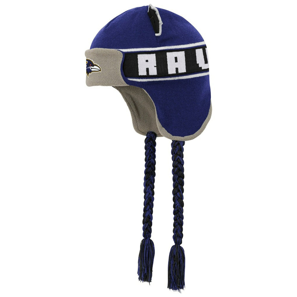 Baltimore Ravens Youth Wordmark Ears Trooper Knit Hat - Purple on sale