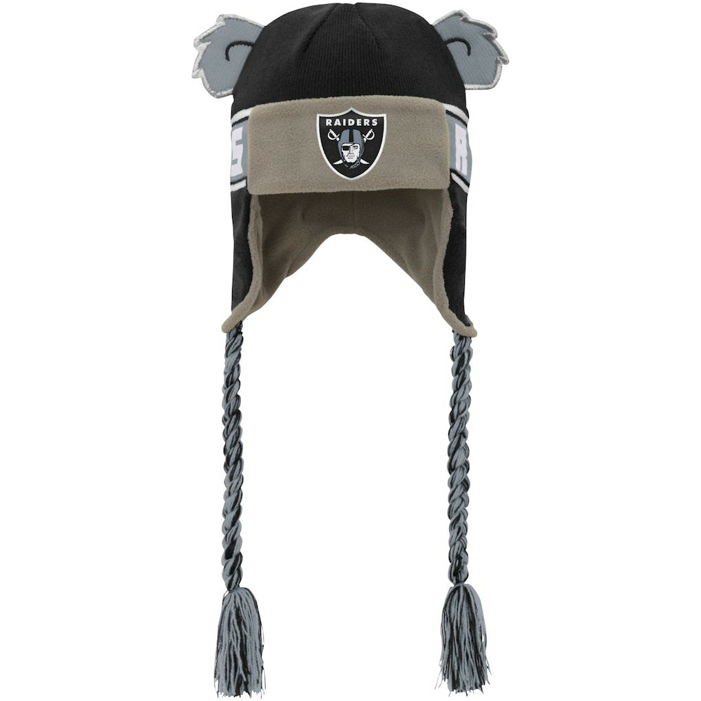 Las Vegas Raiders Youth Wordmark Ears Trooper Knit Hat - Black on sale